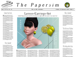 Sims 3 — Lemon-Earrings-Set by Banok by Banok — My first own mesh! I hope you like it^^ -Lemon Earrings(F) -Half Lemon
