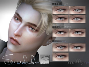 Sims 4 — S-Club ts4 3D EYELASHES I M V1 by S-Club — 3D EYELASHES for the sims4, 35 SWATCHES, BLACK+ WITHE FOR MALE