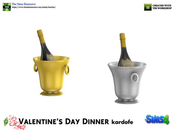 Sims 4 — kardofe_Valentine's Day Dinner_Champagne by kardofe — Ice bucket with a champagne bottle inside, in two