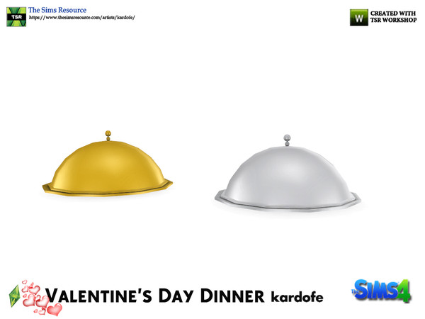Sims 4 — kardofe_Valentine's Day Dinner_Tray with lid by kardofe — Elegant shiny metal tray, with lid, in two different