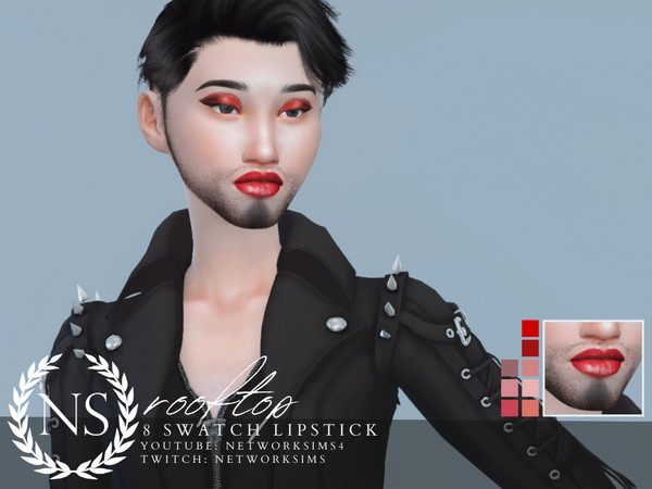 Sims 4 — Rooftop Lipstick - Networksims by networksims — A solid creme lipstick in 8 colour swatches.