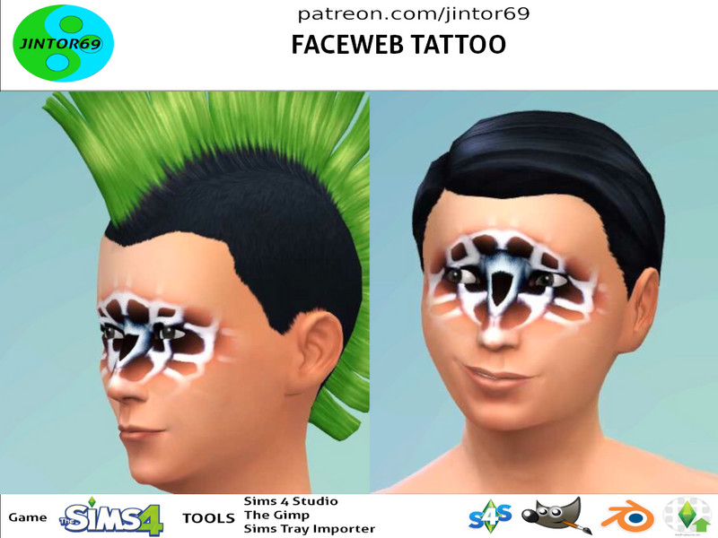 Sims 4 The Sims Resource | FaceWeb Tattoo for sims 4 by TSR Creator