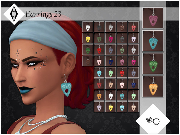 Sims 4 — Earrings 23 by AleNikSimmer — Earrings inspired by the new paranormal SP. Pendant mesh and texture completely by