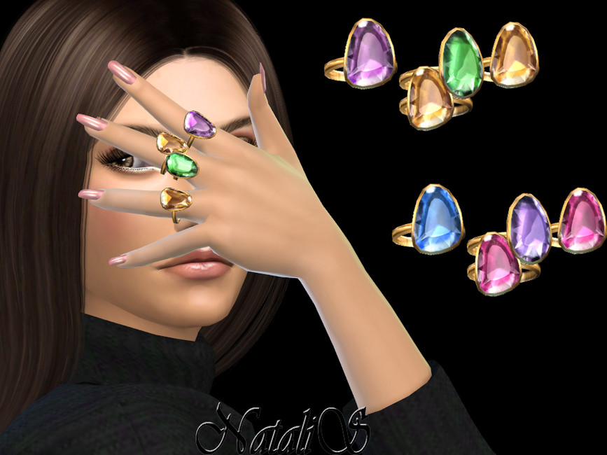 The Sims Resource - NataliS_Mixed gems rings-left