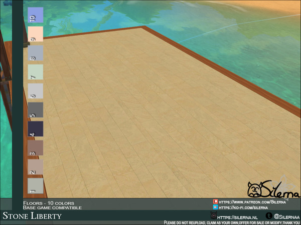 Sims 4 — Stone Liberty by Silerna — Garden stone tiles in different shapes. -Base game compatible. -10 swatches -Located