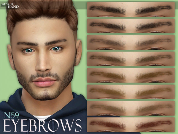 Sims 4 — [MH] Eyebrows N59 by MagicHand — --12 available colors-- --Compatible with HQ settings-- --CAS thumbnail--
