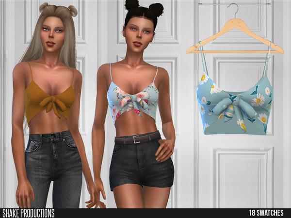 Sims 4 — ShakeProductions 619 - Top by ShakeProductions — Tops/Blouses New Mesh All LODs Handpainted 21 Colors Credits;