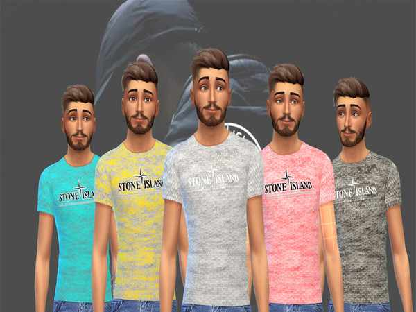 Sims 4 — Stone Island T Shirt by Loxian — Custom Stone Island T Shirt, multiple colourways.