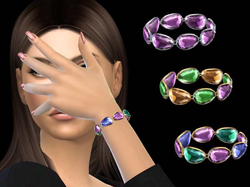 The Sims Resource NataliS_Mixed color gems bracelet