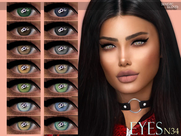 Sims 4 — [MH] Eyes N34 by MagicHand — --16 available colors-- --Compatible with HQ settings-- --CAS thumbnail-- Pictures