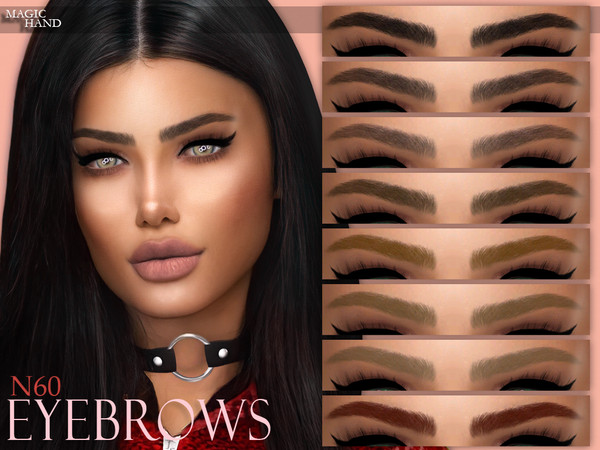 Sims 4 — [MH] Eyebrows N60 by MagicHand — --12 available colors-- --Compatible with HQ settings-- --CAS thumbnail--