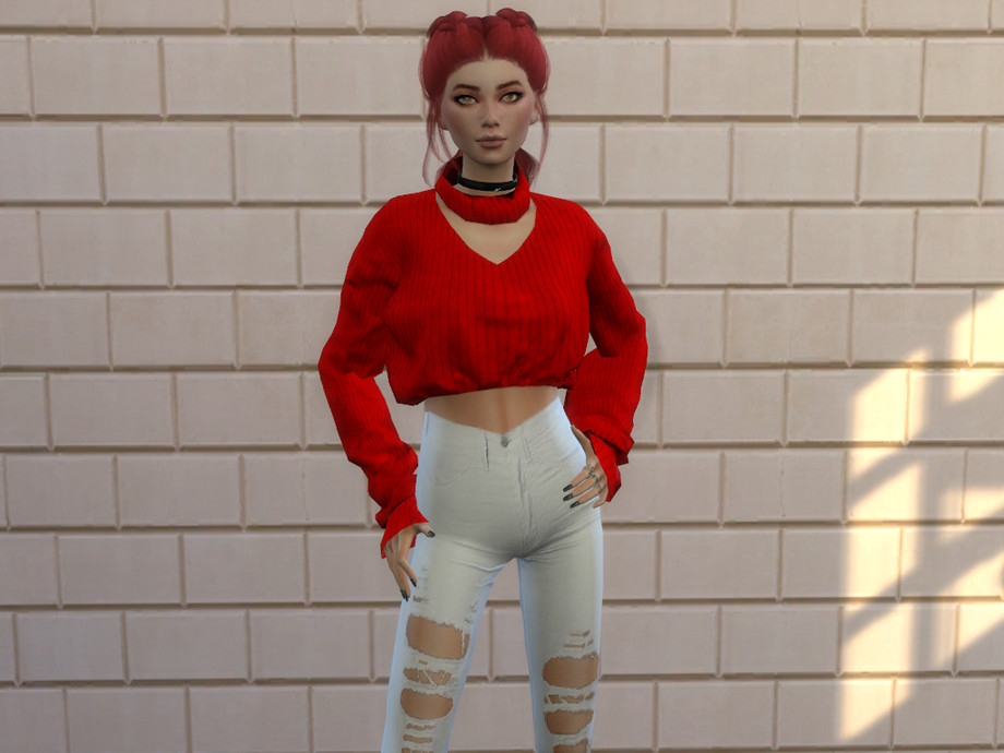 Sims 4 Mod Ripped Sweater The Sims Resource | V Cut Sweater