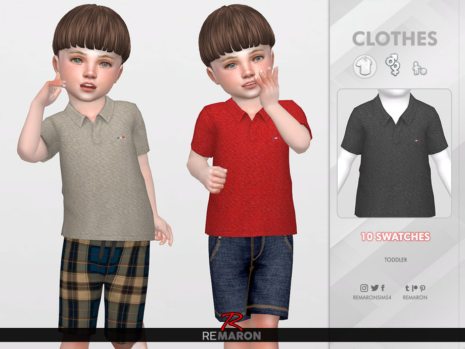 The Sims Resource Polo Shirt For Toddler 01