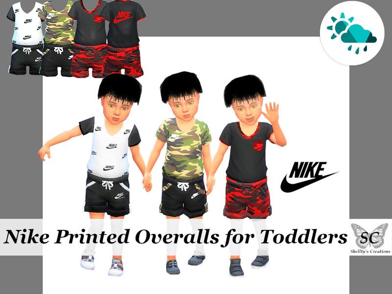 Sims 4 Nike Printed Overalls For Toddlers (Need 4 Seasons) by Shellty