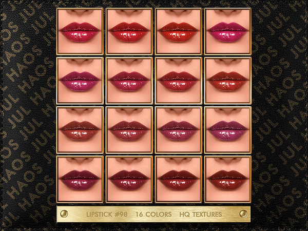 Sims 4 — [PATREON] LIPSTICK #98 by Jul_Haos — OPEN ACCESS - CATEGORY: LIPSTICK - COLORS: 16 - GENDER: FEMALE - HQ