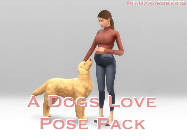 Sims 4 — A Dogs Love Pose Pack by tamararoberts — A pose pack for your pregnant sims and their dogs! Comes with - 3