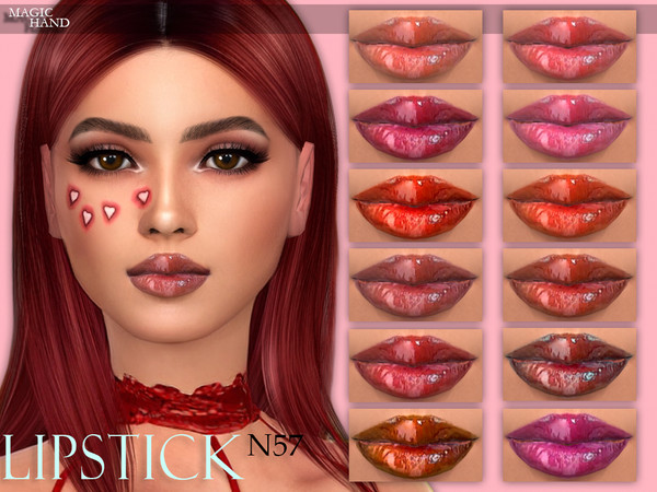 Sims 4 — [MH] Lipstick N57 by MagicHand — --15 available colors-- --Compatible with HQ settings-- --CAS thumbnail--