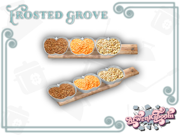 Sims 4 — Frosted Grove - Apple Bowls by ArwenKaboom — Base game bowls in 7 recolors. You can find all items by searching