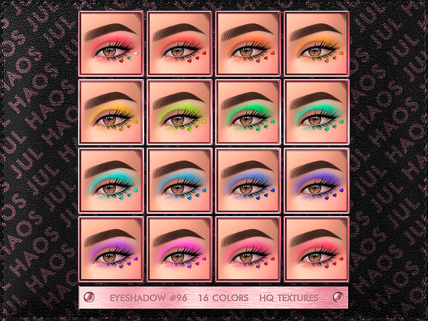 Sims 4 — [PATREON] EYESHADOW #96 by Jul_Haos — OPEN ACCESS - CATEGORY: EYESHADOW - COLORS: 16 - GENDER: FEMALE - HQ