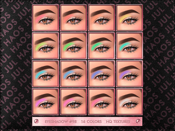 Sims 4 — [PATREON] EYESHADOW #98 by Jul_Haos — OPEN ACCESS - CATEGORY: EYESHADOW - COLORS: 16 - GENDER: FEMALE - HQ