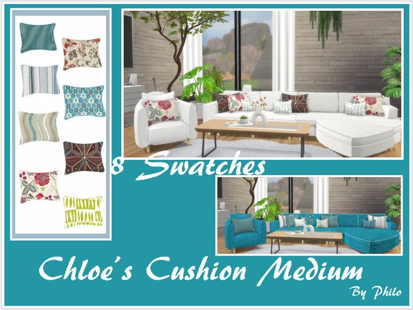 Sims 4 — Chloe's Cushion Medium [Mesh Required] by philo — This medium cushion is part of Chloe's Living.