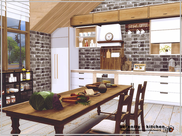 Sims 4 — Serenity - kitchen by Danuta720 — $31859 Size: 11x11 Medium wall CC's needed for this Room - Read in the
