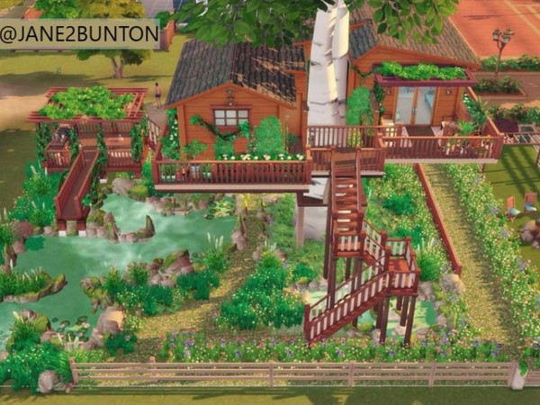 Sims 4 — Cabin Tree House by Jane2Bunton — This is my oasis, a cabin tree house completely functional for 1-2 persons.