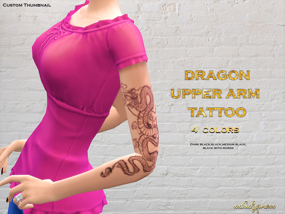 The Sims Resource Dragon Upper Arm Tattoo