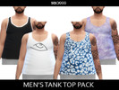 Sims 4 — Men's Tank Top Pack by bigboi999 — Contains 4 swatches - Black with white outline - Light purple texture - Eye