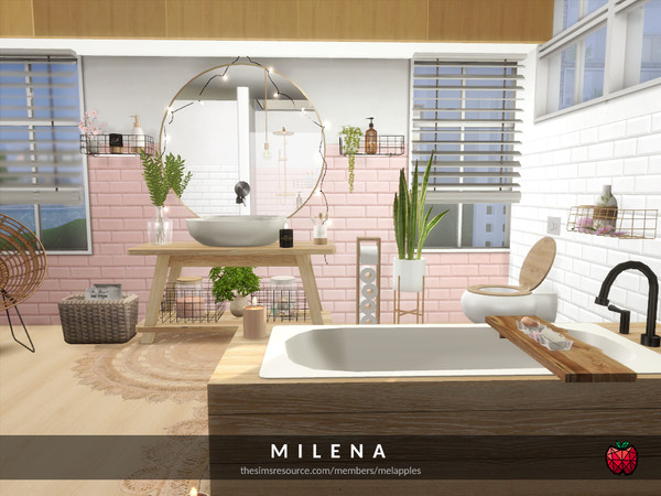 The Sims Resource Milena Bathroom - How To Put A Big Tub In Small Bathroom Sims 4 Mods