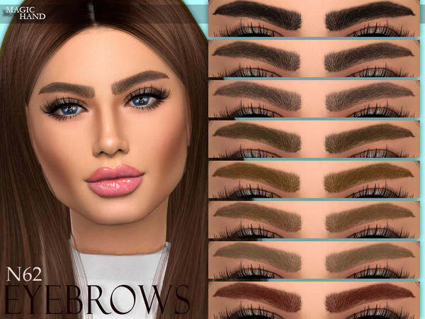 Sims 4 — [MH] Eyebrows N62 by MagicHand — --12 available colors-- --Compatible with HQ settings-- --CAS thumbnail--