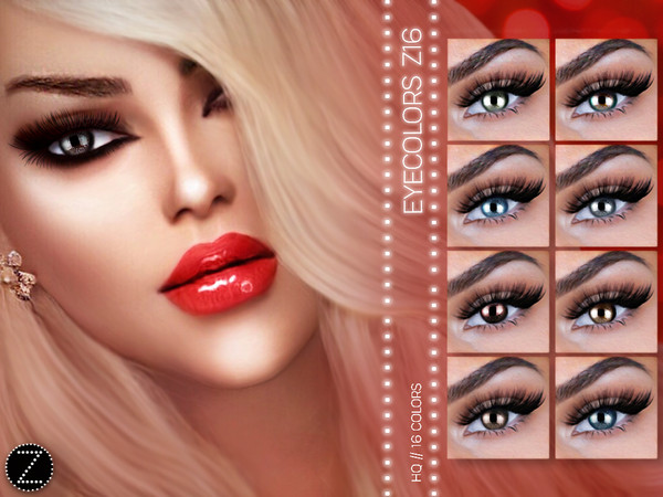 Sims 4 — EYECOLORS Z16 by ZENX — -Base Game -All Age -For Female -16 colors -Works with all of skins -Compatible with HQ