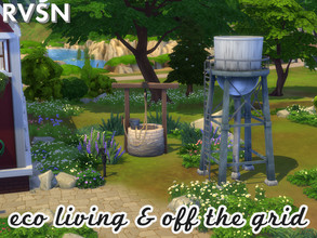Sims 4 — Alter Eco Utility Set by RAVASHEEN — This set focuses on water and power production for regular and off the grid