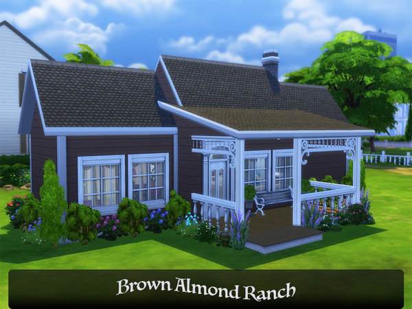 Sims 4 — Brown Almond - NO CC by aydoline — One floor ranch