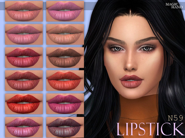 Sims 4 — [MH] Lipstick N59 by MagicHand — --15 available colors-- --Compatible with HQ settings-- --CAS thumbnail--