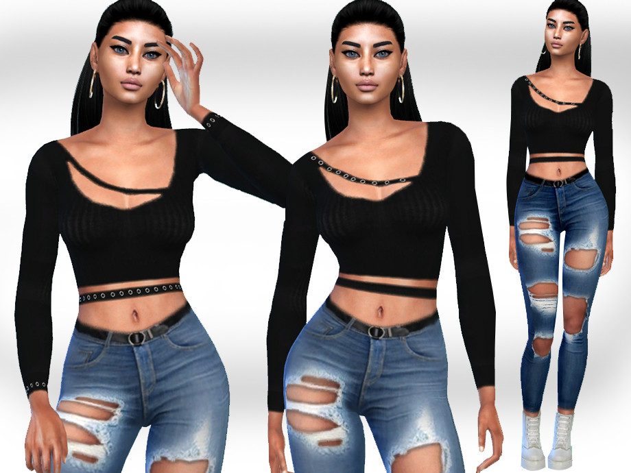 The Sims Resource - Female Trendy Crop Tops