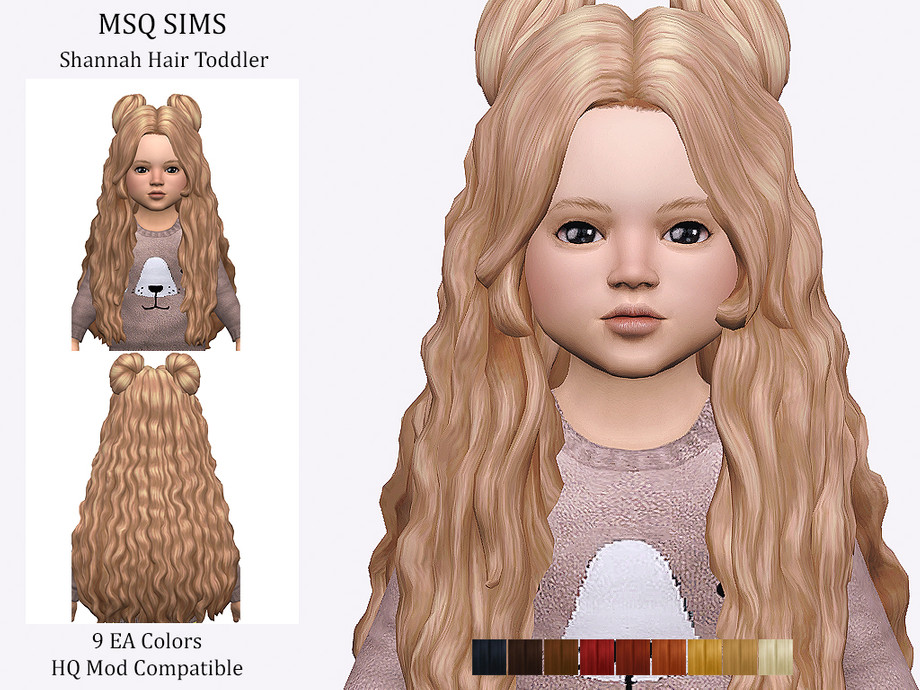 Blue Toddler Hair CC for Sims 4 - wide 6