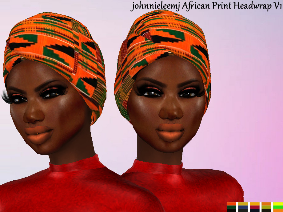 The Sims Resource African Print Headwrap V1