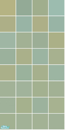 Sims 2 — Rise Tile Set - Green Wall by s00z — 