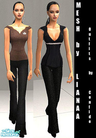 Sims 2 — Mix by confide — Set of 2 recolors based on a great mesh made by Lianaa. No EP required ! Needs mesh 055 .
