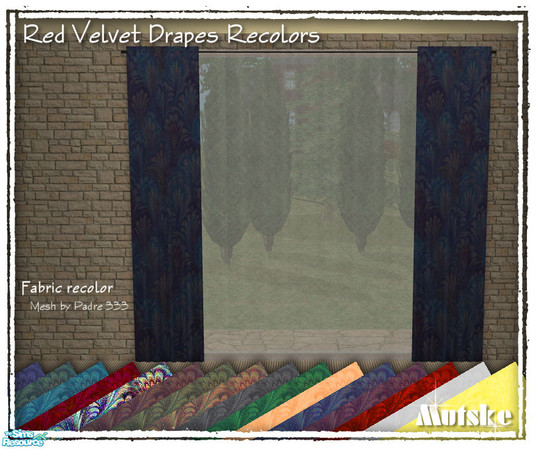 Sims 2 — Tilsia Red Velvet Drape Recolors by Mutske — Recolors from the 3 tile Red Velvet Drapes by Padre333. Please