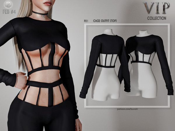Sims 4 — [PATREON]  (Early Access) Cage Outfit (TOP) P21 by busra-tr — 10 colors Adult-Elder-Teen-Young Adult For Female