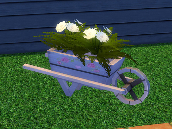 Sims 4 — Up The Garden Path Wheelbarrow by seimar8 — Wheelbarrow with flowers. Part of Up The Garden Path set. Base Game