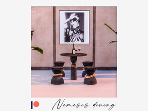 Sims 4 — Nemesis dining set - Patreon Early Access for TSR by Winner9 — Dining set in wood, granite and terrazzo