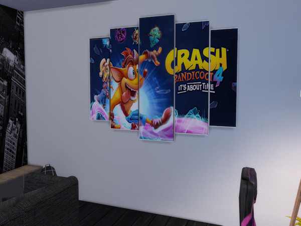 Sims 4 — GamingWallArt-CrashBandicoot by WBri98 — Crash Bandicoot 'It's about time' wall art.