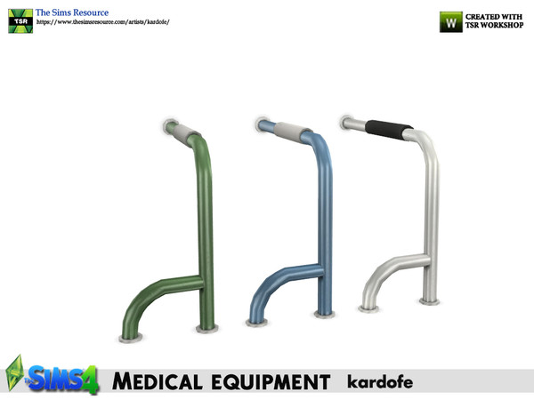 Sims 4 — kardofe_Medical equipment_Grab bar right side by kardofe — Right side grab bar, floor to wall, to be placed next