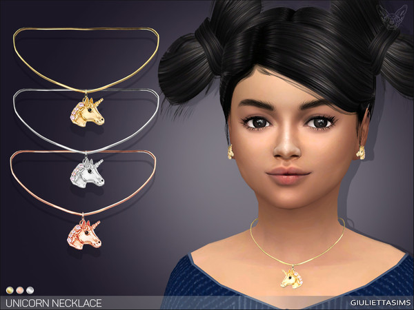 Sims 4 — Unicorn Necklace For Kids by feyona — * 3 swatches * Base game compatible, feminine style choice, disallowed for