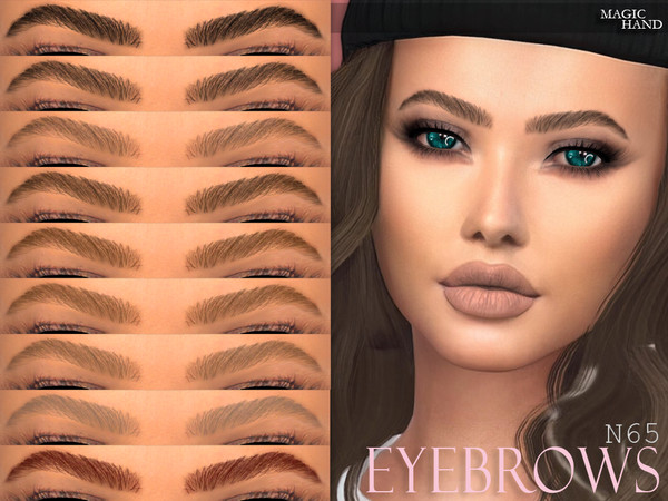 Sims 4 — [MH] Eyebrows N65 by MagicHand — --12 available colors-- --Compatible with HQ settings-- --CAS thumbnail--