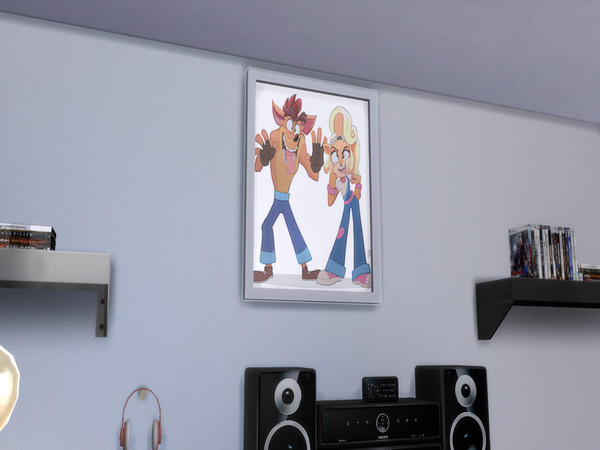 Sims 4 — GamingWallArt-Crash&Coco by WBri98 — Carsh&Coco Drawing Wall Art