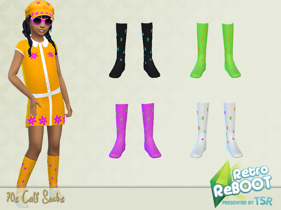 The Sims Resource - RetroReBOOT 70s Calf Socks